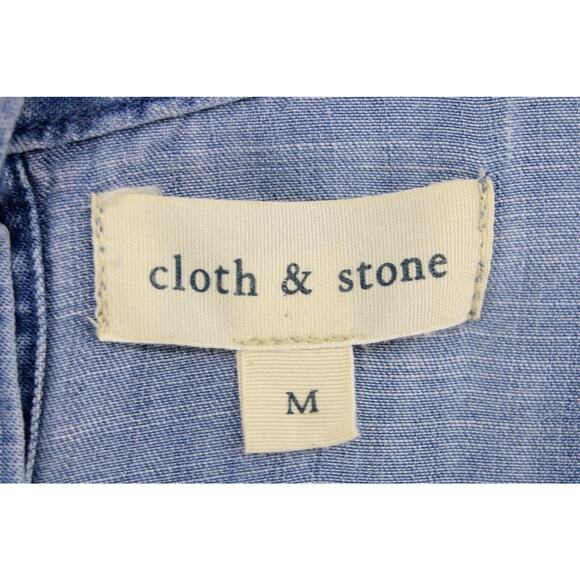 Cloth & Stone Women's Flare Sleeve Chambray Shirt Button Back Blue Sz M - Picture 5 of 8